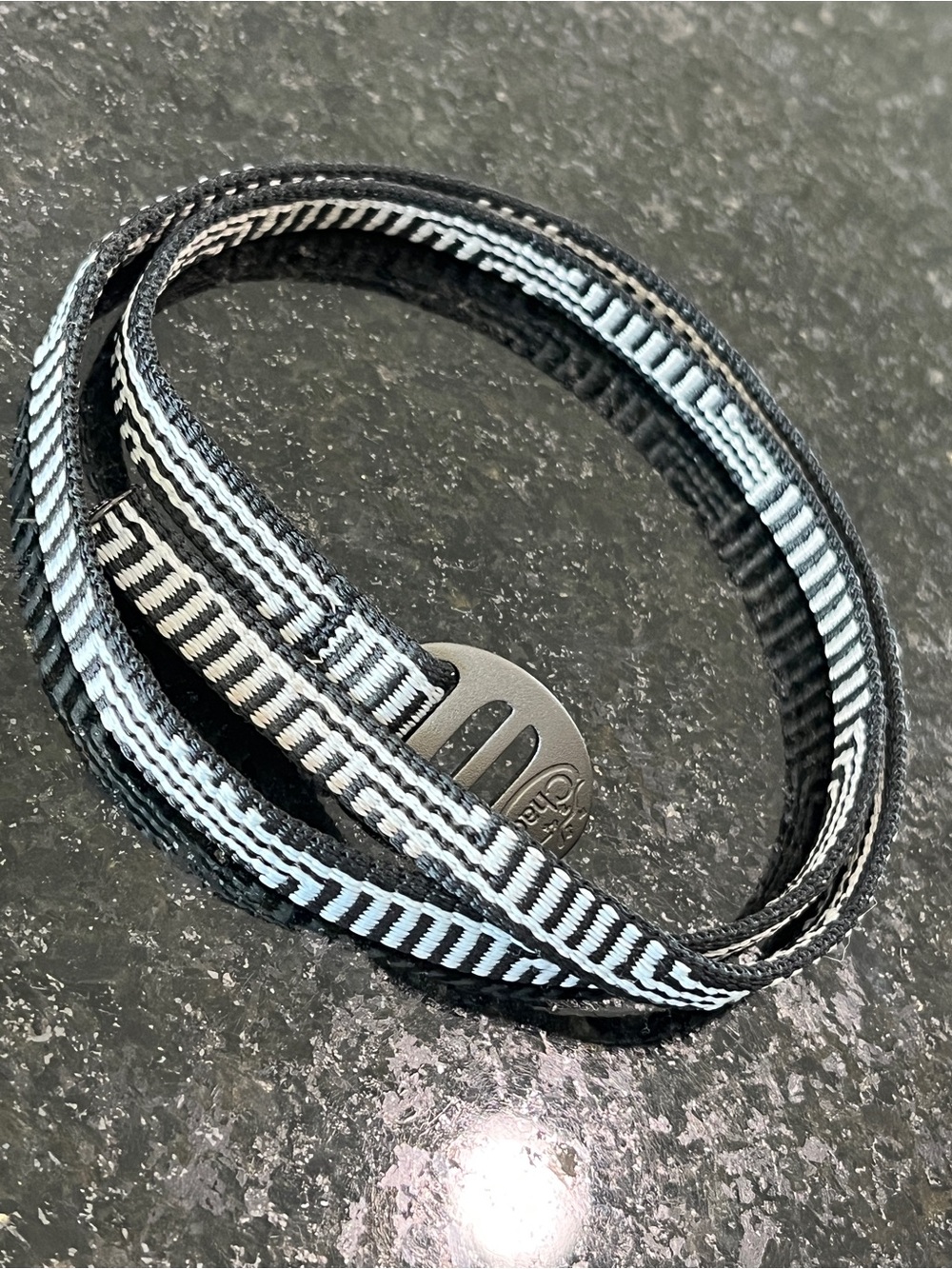 Chaco Black and White Woven Wrap Bracelet with Logo